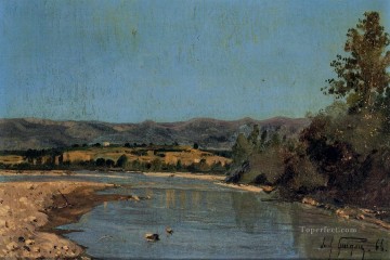  Camille Oil Painting - The Banks of the Durance at Puivert scenery Paul Camille Guigou
